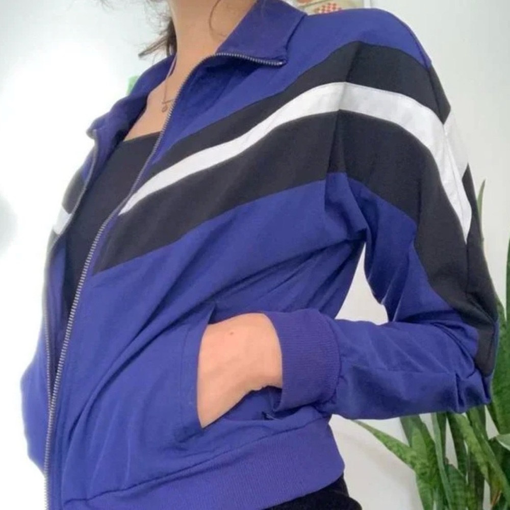 Fabletics Jacket Womens Bright Blue/purple Track Jacket Running Size XSmall